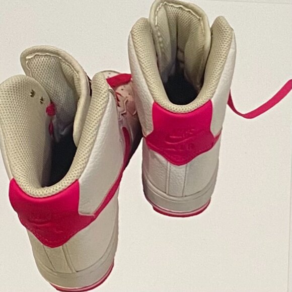 NIKE DUNK AIR FORCE FUCHSIA  AND WHITE ICONIC HIGH TOP LADIES SZ 8 - Picture 6 of 9